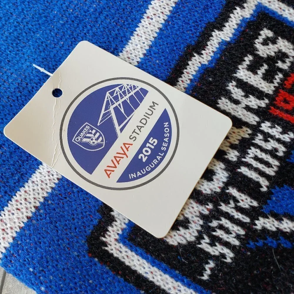 NWT - San Jose Quakes Earthquakes Soccer Football Fan Scarf MLS ~2015 Inaugural